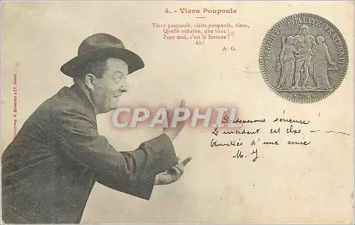 Cartes postales Viens Poupoule Viens Poupoule Viens Quelle aubaine une Tane Medaille Monnaie