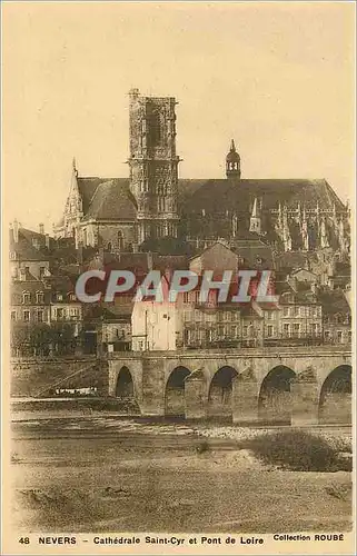 Ansichtskarte AK Nevers Cathedrale Saint Cyr et Pont de Loire