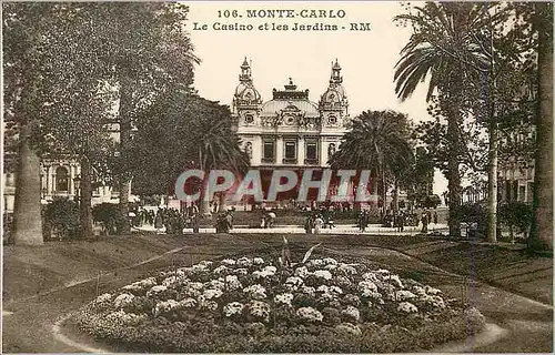 Cartes postales Monte Carlo Le Casino et les Jardins