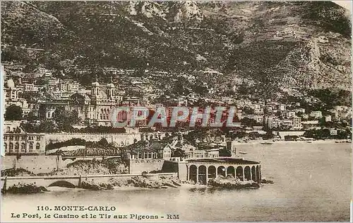 Cartes postales Monte Carlo Le Port Le Casino et le Tir aux Pigeons