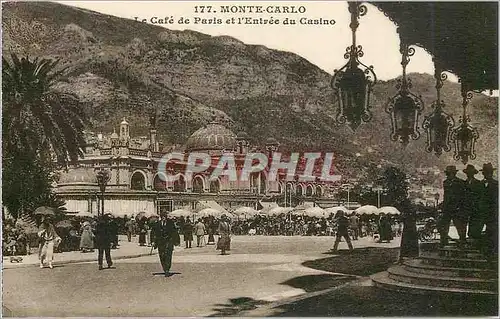 Cartes postales Monte Carlo Le Cafe de Paris et l'Entree du Casino