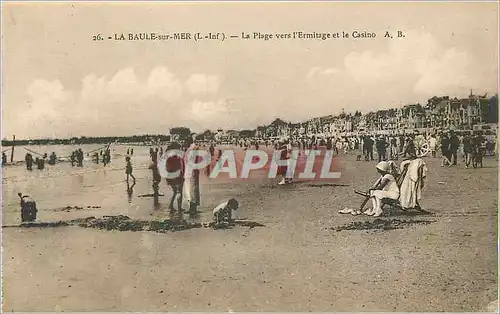 Cartes postales La Baule sur Mer (L I) La Plage vers l'Ermitage et le Casino
