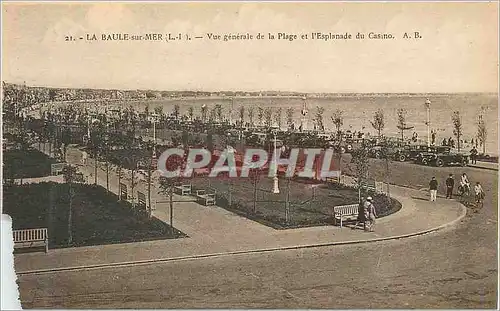 Cartes postales La Baule sur Mer (L I) Vue Generale de la Plage et l'Esplanade du Casino