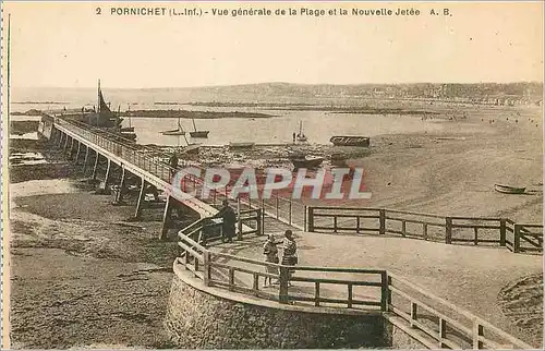 Ansichtskarte AK Pornichet (L Inf) Vue Generale de la Plage et la Nouvelle Jetee