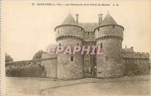 Cartes postales Guerande (L Inf) Les Remparts et la Plage St Michel