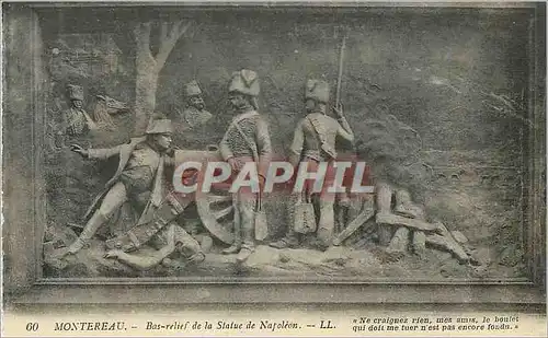 Cartes postales Montereau Bas Relief de la Statue de Napoleon 1er Militaria