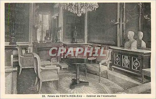 Cartes postales Palais de Fontainebleau Cabinet de l'Abdication Napoleon 1er