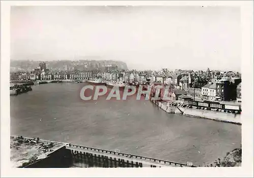 Moderne Karte Dieppe Vue Generale sur l'Avant Port et la Gare Maritime a Gauche l'Eglise st Jacques