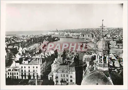 Cartes postales moderne Dieppe Vue Generale sur l'Avant Port et la Gare Maritime au fond la Chapelle N D de Bon Secours