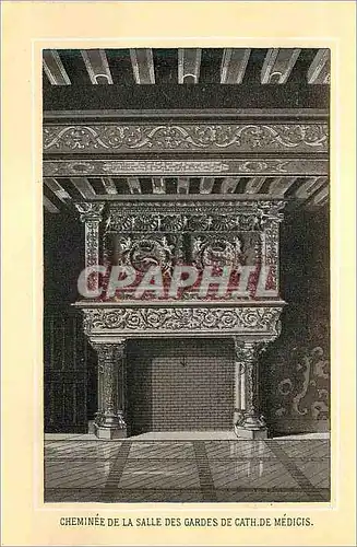 Cartes postales Cheminee de la Salle des Gardes de cath de Medicis Blois