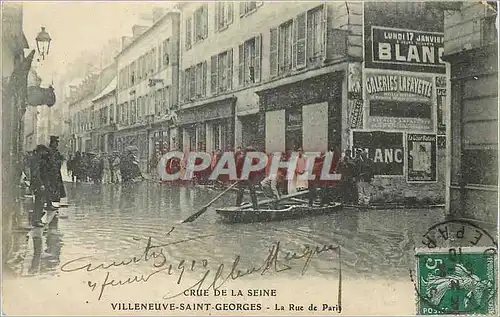 Cartes postales Villeneuve Saint Georges Crue de la Seine La Rue de Paris