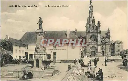 Cartes postales Sainte Anne d'Auray La Fontaine et la Basilique