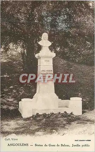 Ansichtskarte AK Angouleme Statue de Guez de Balzac Jardin Public