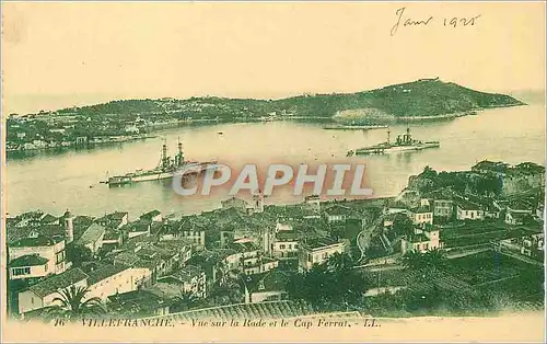 Ansichtskarte AK Villefranche Vue sur la Rade et le Cap Ferrat Bateaux