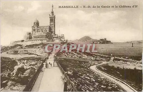 Cartes postales Marseille N D de la Garde et le Chateau d'If