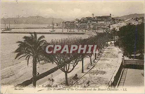 Cartes postales Cannes Le Boulevard de la Croisette et le Mont Chevalier