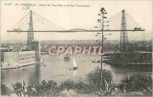 Ansichtskarte AK Marseille Entree du Vieux Port et le Pont Transbordeur