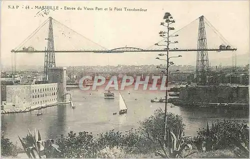 Cartes postales Marseille Entree du Vieux Port et le Pont Transbordeur