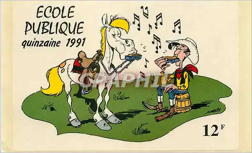 Autocollant Ecole Public Quinzaine 1999 Lucky Luke Morris