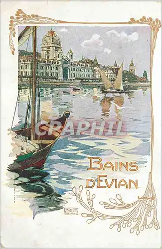 Cartes postales Bains d'Evian Bateaux