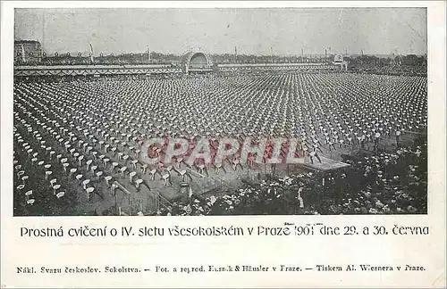 Cartes postales Nakl Svazu Ceskoslov Sokolstva Prostna Cvicenio IV Sletu Vsesokolskem V Praze 1901 dne 29 a 30 C