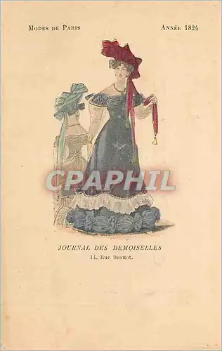 Cartes postales Modes de Paris Annee 1824 Journal des Demoiselles