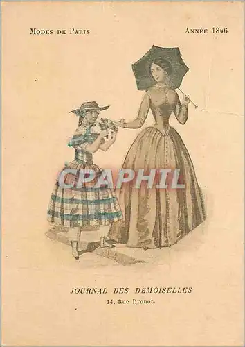 Cartes postales Modes de Paris Annee 1846 Journal des Demoiselles