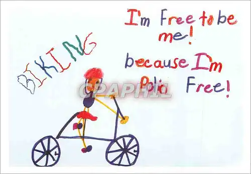 Moderne Karte Brigid age 8 USA Biking I'm Free to be me Because I'm Polio Free Velo Cycle