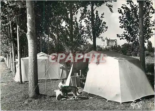 Cartes postales moderne Saumur (Maine et Loire) Les Chateaux de la Loire Le Camping et vue sur le Chateau