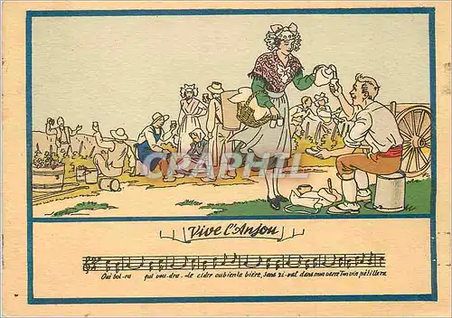 Cartes postales moderne Vive l'Anjou Lorsque le soleil dore sur tes Coteaux du Pampre Rougissant le Sang