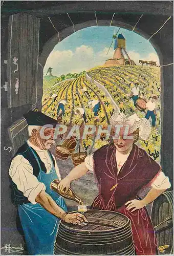 Cartes postales moderne En Parcourant l'Anjou Through Anjou Les Vendanges Charles Homualk Folklore