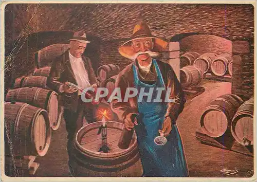 Cartes postales moderne En Parcourant La Bourgogne Vignerons Goutant le Vin dans le Testevin ou Tatevin