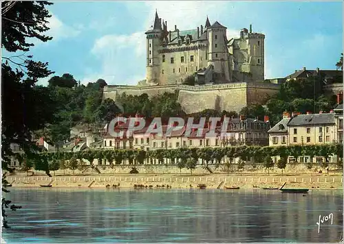 Moderne Karte Chateau de Saumur (Maine et Loire) Val de Loire Couleurs et Lumiere de France Quai Mayaud et la