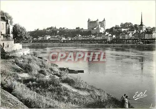 Cartes postales moderne Saumur Vue sur la Loire et le Ch�teau Peche