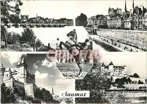 Cartes postales moderne Saumur Le Pont et la Ville Vue vers le Chateau Courbette Le Chateau et la Ville Le Ch�teau Cheva