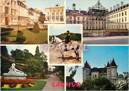Cartes postales moderne Saumur (Maine et Loire) L'Hotel de Ville et le Theatre Ecole de Cavalerie Le Cadre Noir Le Jardi