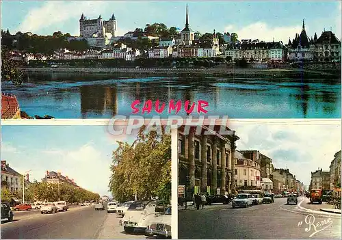 Cartes postales moderne Saumur (Maine et Loire) La Loire et le Chateau Avenue General de Gaulle Place Bilonge et le Thea