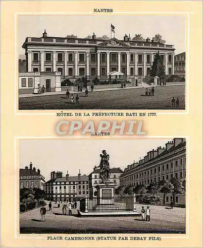 Ansichtskarte AK Nantes Hotel de la Prefecture Bati en 1777 Place Cambronne (Statue par Debay Fils)