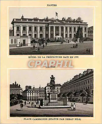 Cartes postales Nantes Hotel de la Prefecture Bati en 1777 Place Cambronne (Statue par Debay Fils)