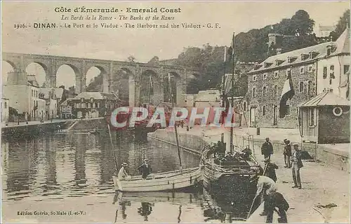 Ansichtskarte AK Dinan Cote d'Emeraude Les Bords de la Rance Le Port et le Viaduc Bateaux