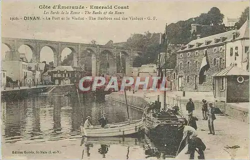 Cartes postales Dinan Cote d'Emeraude Les Bords de la Rance Le Port et le Viaduc Bateaux