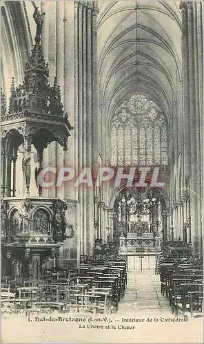Cartes postales Dol de Bretagne (I et V) Interieur de la Cathedrale La Chaire et le Choeur