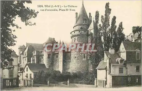 Cartes postales Vitre (Ille et Vilaine) Le Chateau Vue d'ensemble Place St Yves