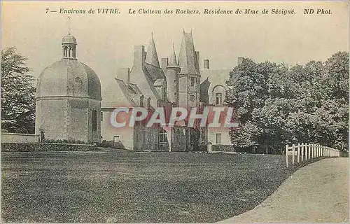 Cartes postales Environs de Vitre Le Chateau des Rochers Residence de Mme de Sevigne