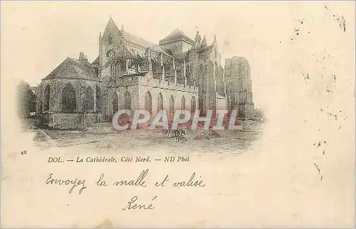 Cartes postales Dol La Cathedrale Cote Nord (carte 1900)