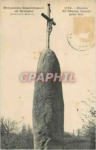 Cartes postales Menhir du Champ Dolent pres Dol Monuments Megalithiques de Bretagne