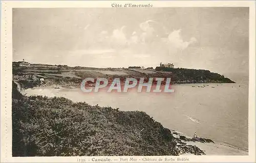 Ansichtskarte AK Cancale Cote d'Emeraude Port Mer Chateau de Barbe Brulee