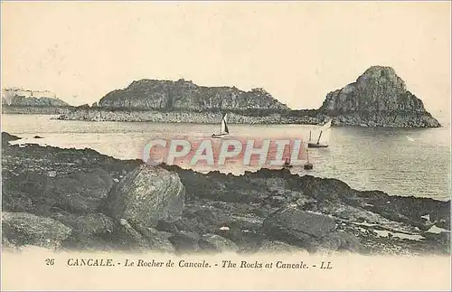 Ansichtskarte AK Cancale Le Rocher de Cancale Bateaux