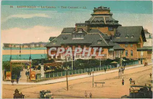 Cartes postales Saint Malo Le Casino Train Automobile