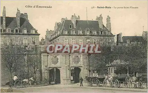 Ansichtskarte AK Saint Malo Cote d'Emeraude La Porte Saint Vincent Caleche